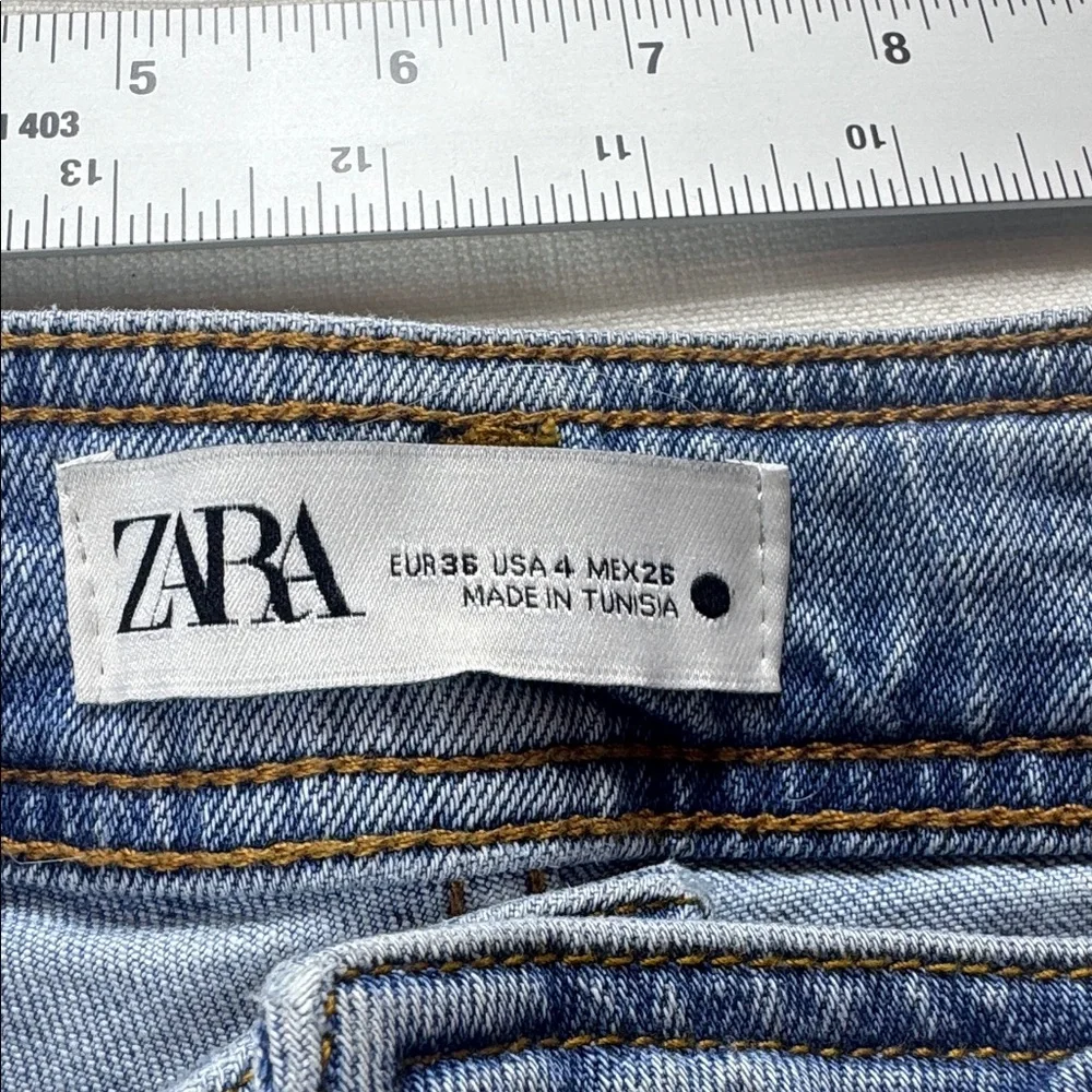 Zara Light Blue wide leg Women's Jeans 4 - Picture 7 of 8
